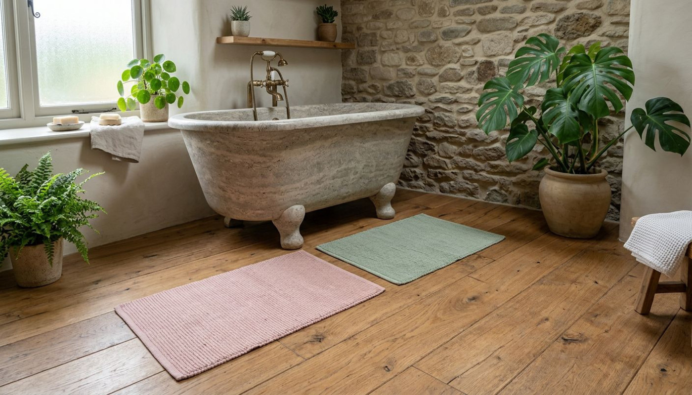 Créer une ambiance zen avec des tapis de salle de bain demi-lune